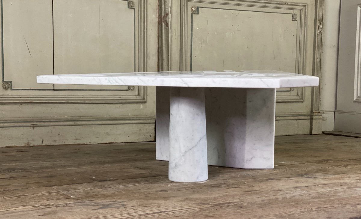 Postmodernist Carrara Marble Table-photo-4