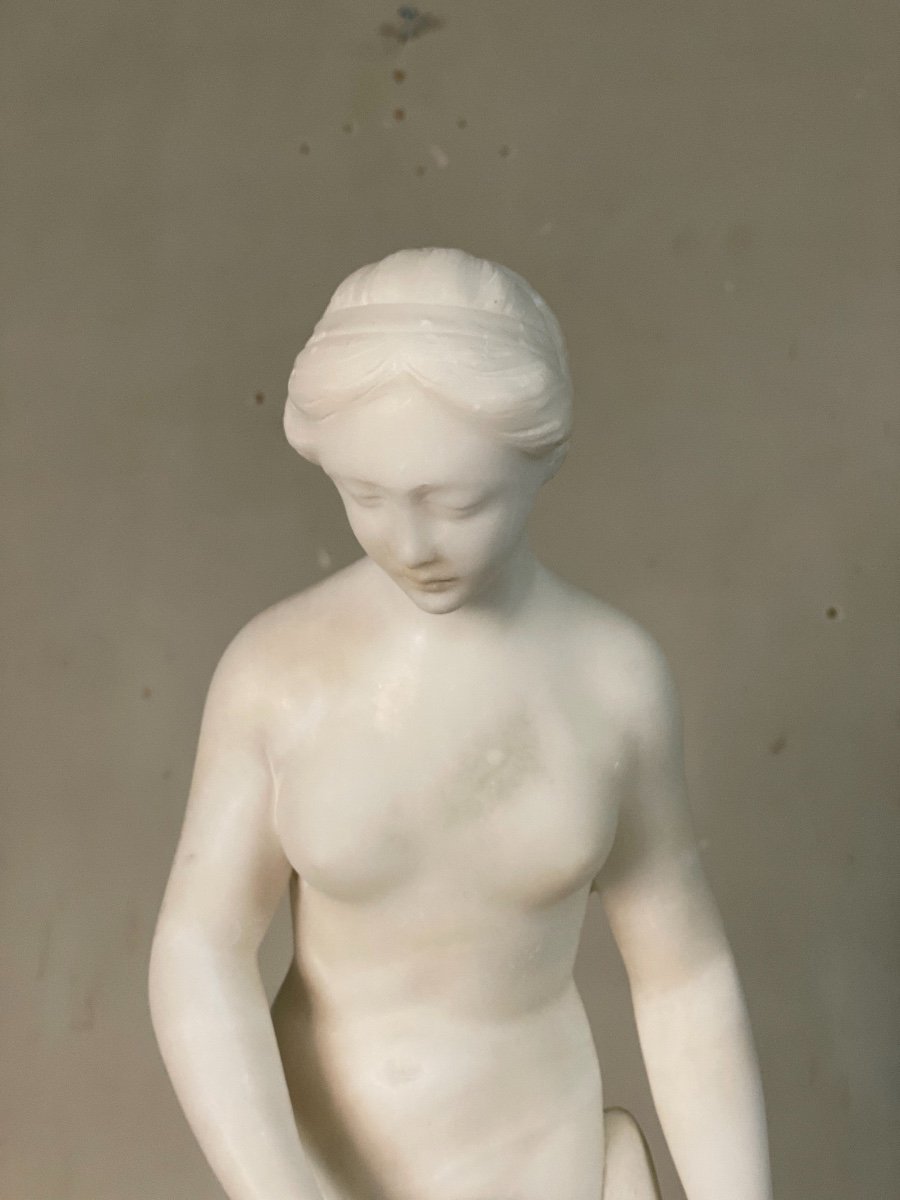 La Baigneuse, Sculpture En Albâtre D’après Falconet-photo-1