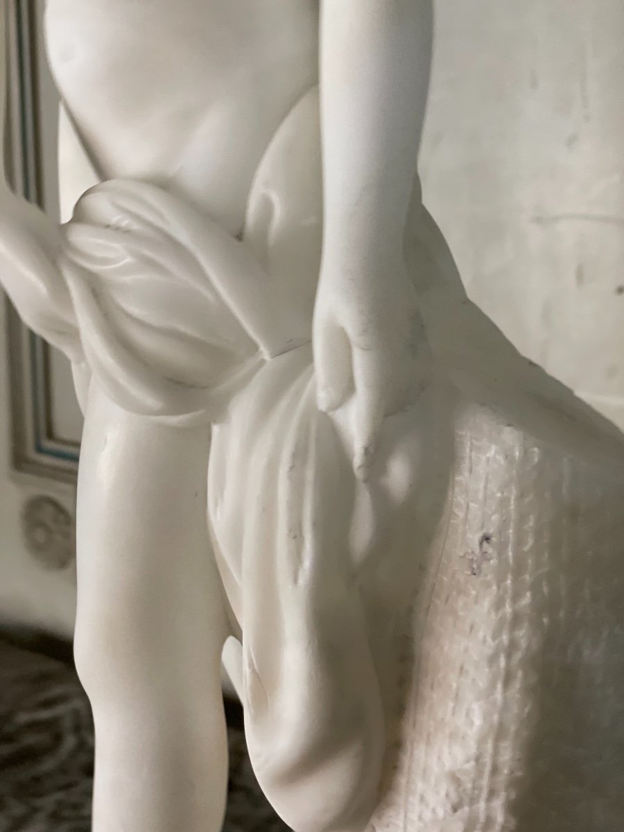La Baigneuse, Sculpture En Albâtre D’après Falconet-photo-4