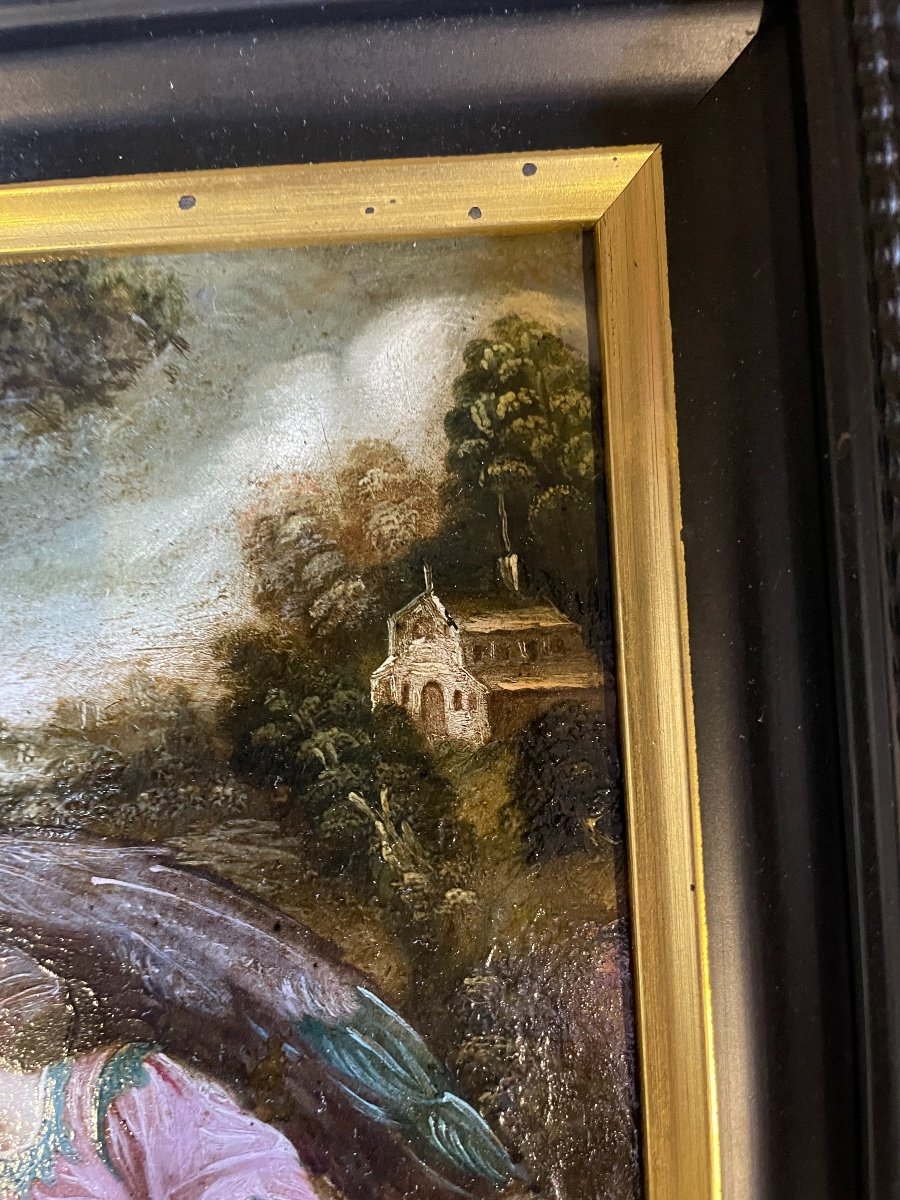 Extase de Saint François d’Assise, Huile Sur Cuivre, XVIIème Siècle -photo-2