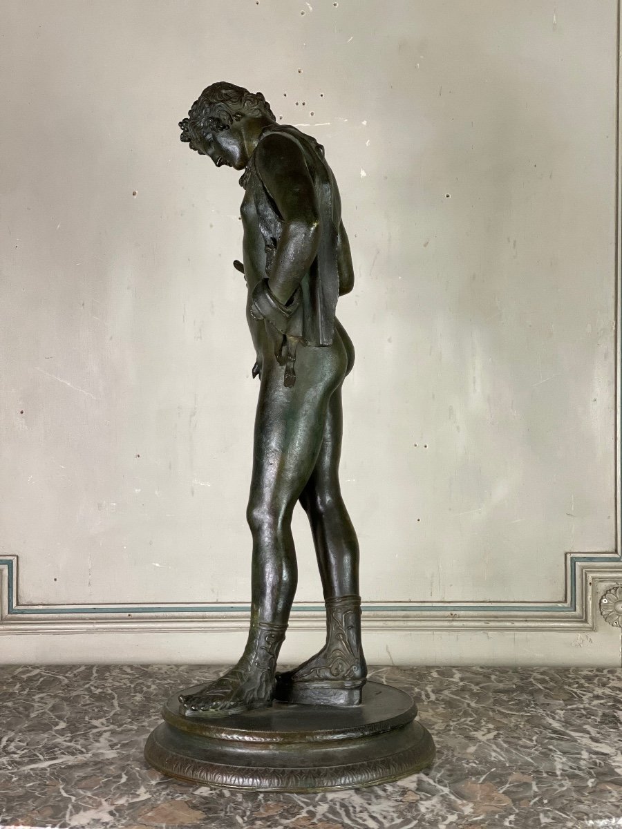 Narcisse Bronze D’après L’antique, XIXème Siècle -photo-4