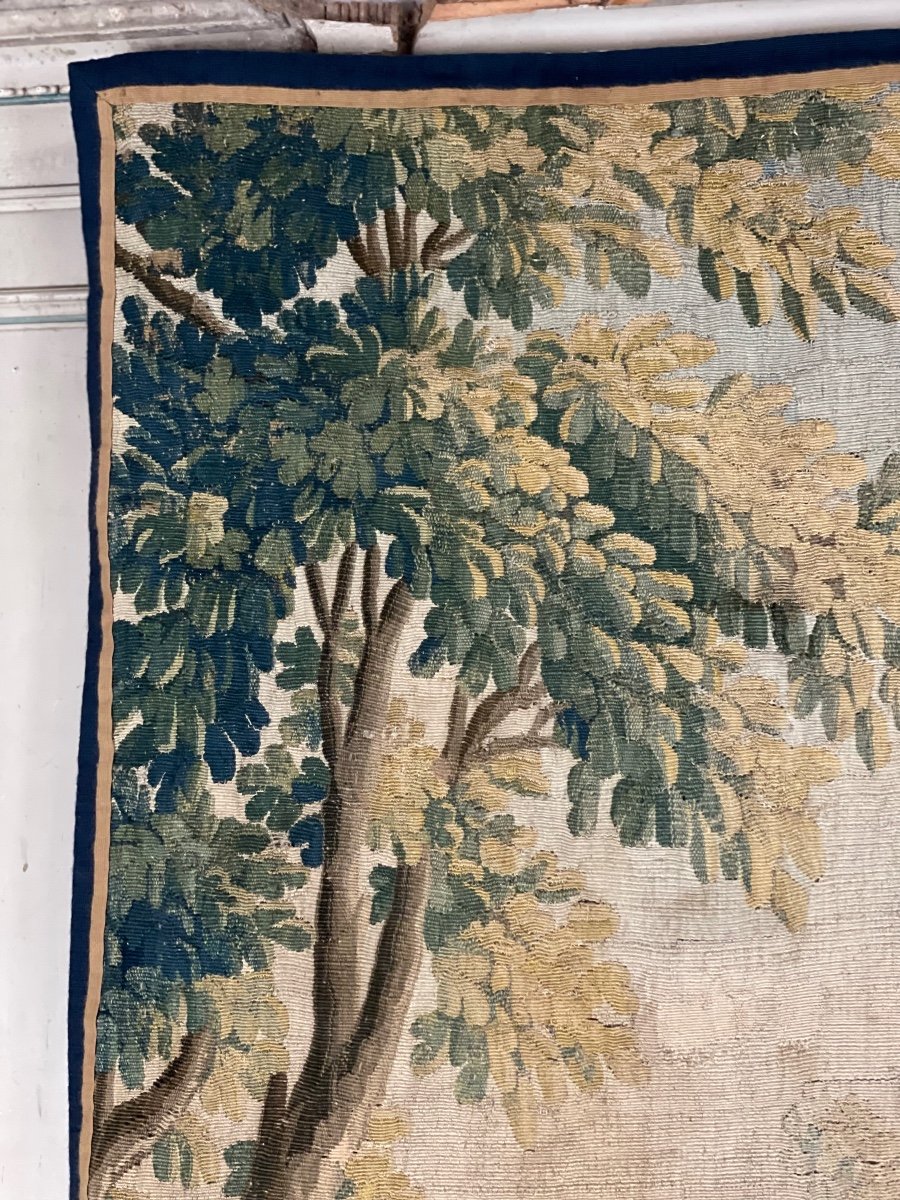 Tapestry, Country Scene, Wool And Silk, Eighteenth Century-photo-8