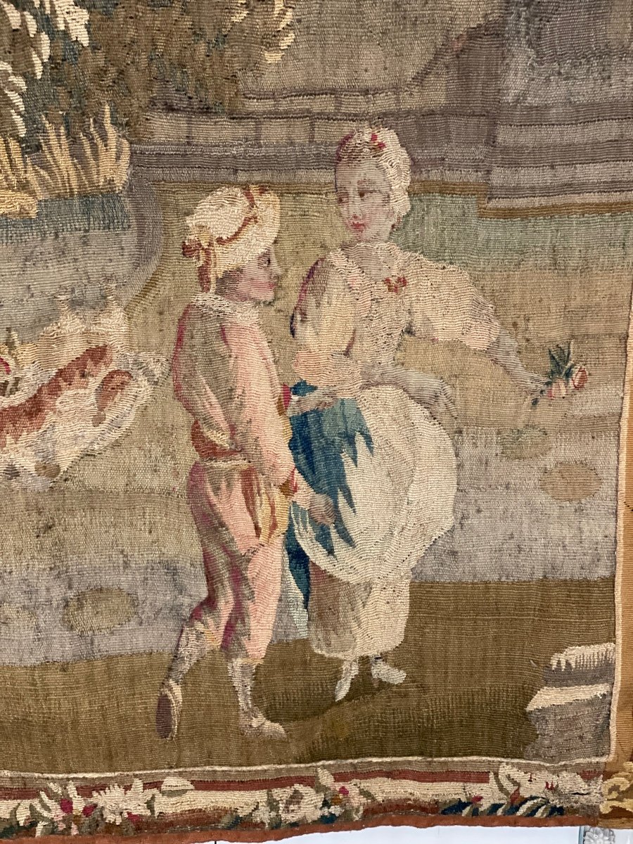 Wool And Silk Tapestry, 18th Century, Aubusson -photo-3