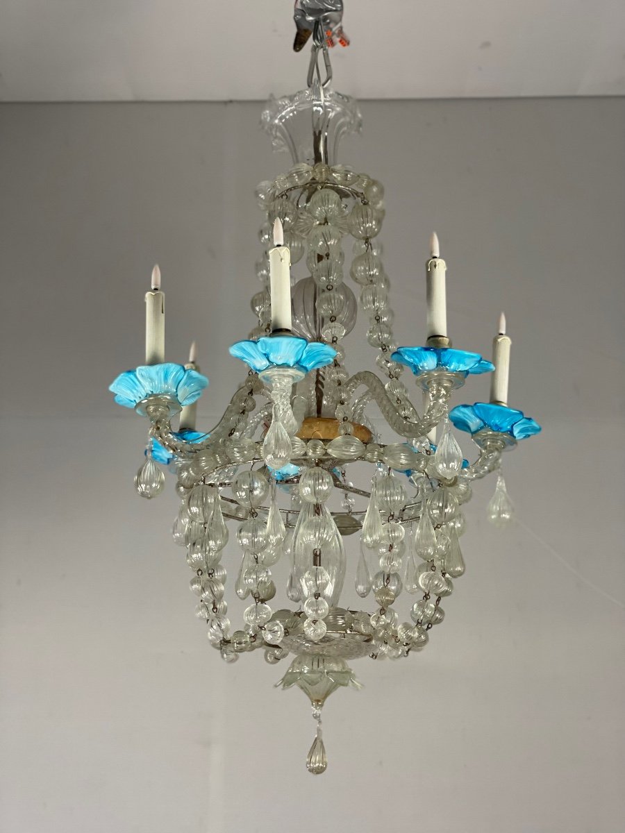 Venetian Chandelier In Murano Glass, Bag Of Pearls-photo-4