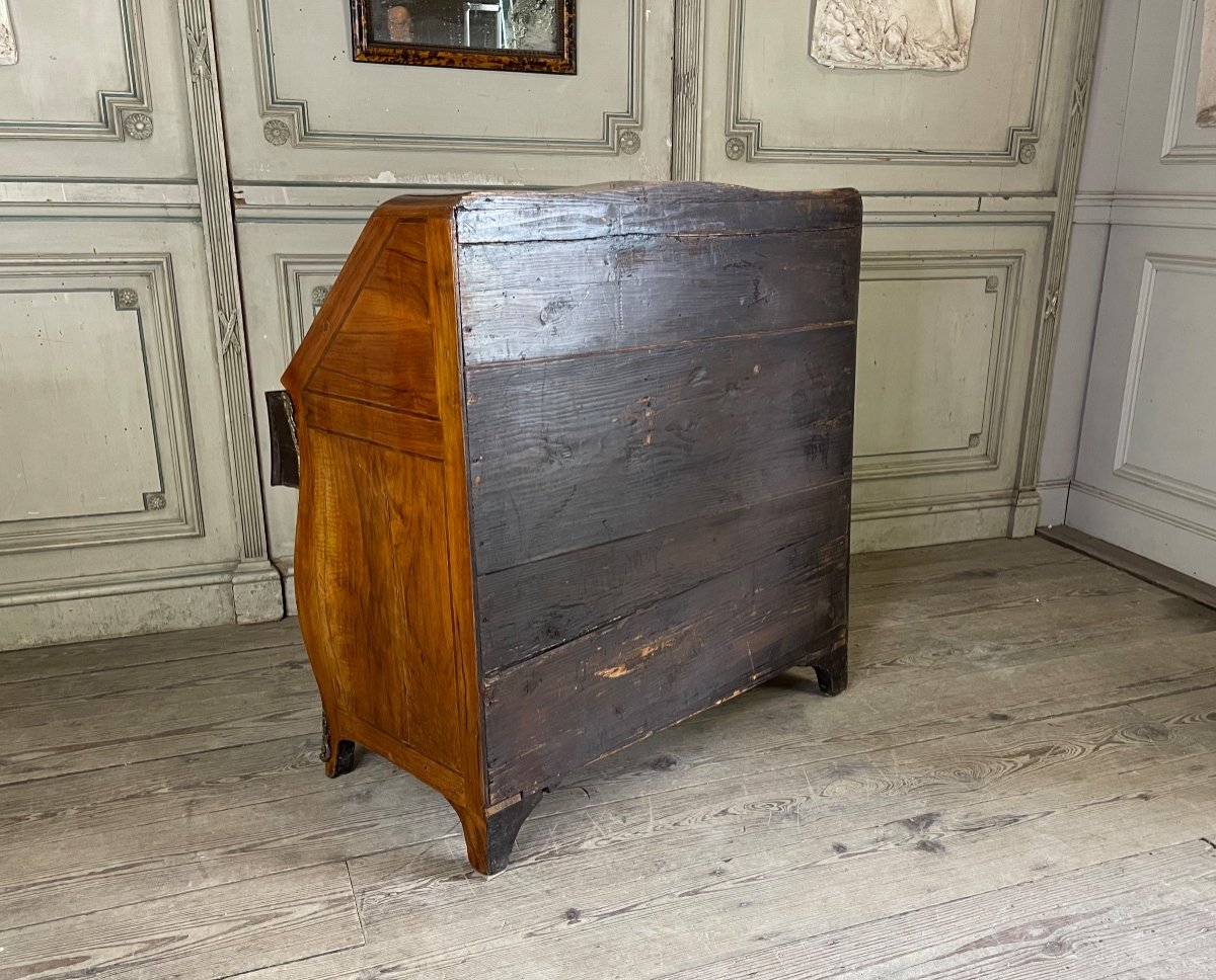 Commode Scriban Ou Bureau De Pente, Plaque De Fruitier, XVIIIème Siècle -photo-4