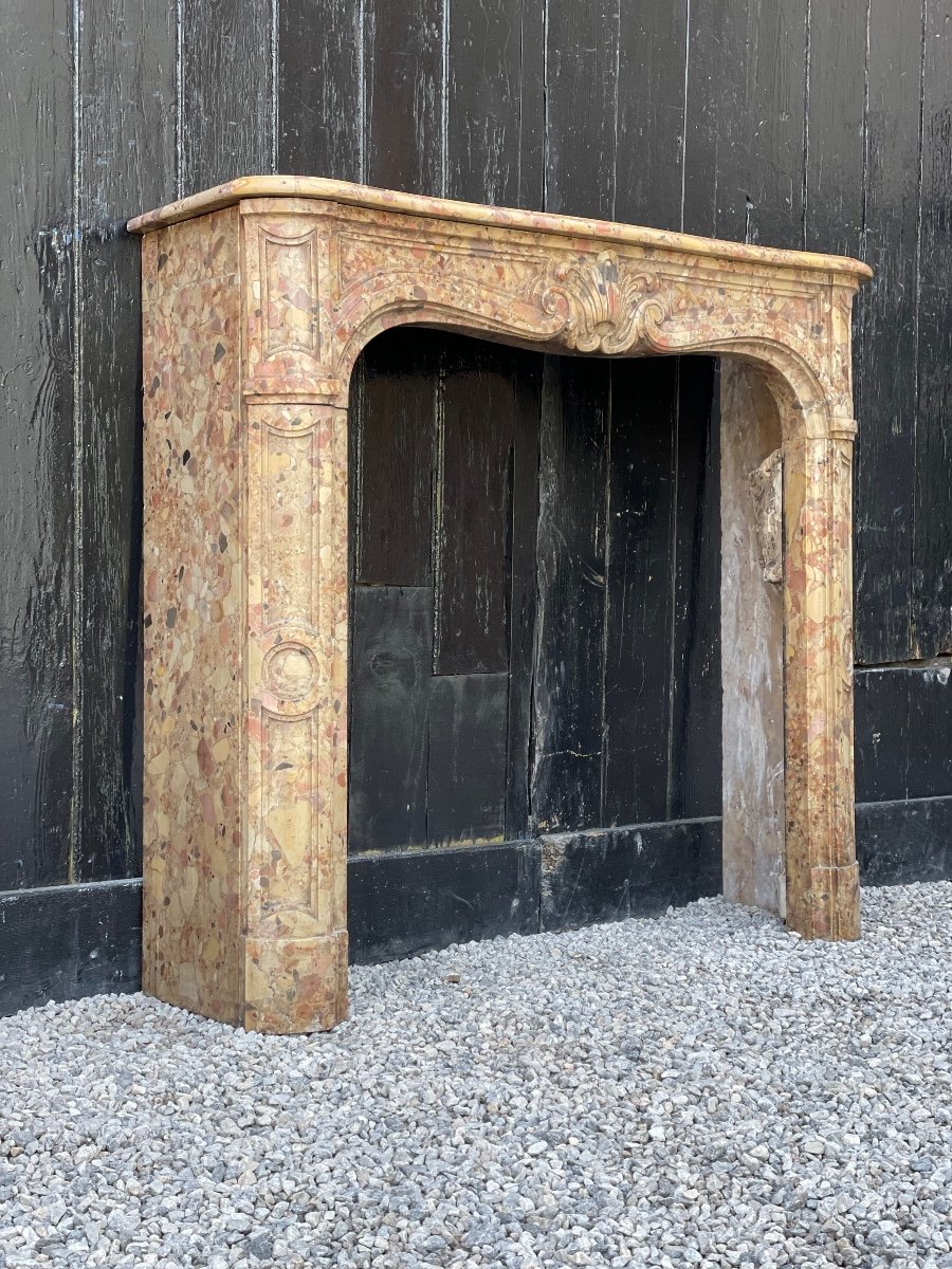 Louis XV Style Fireplace In Aleppo Breche Marble
