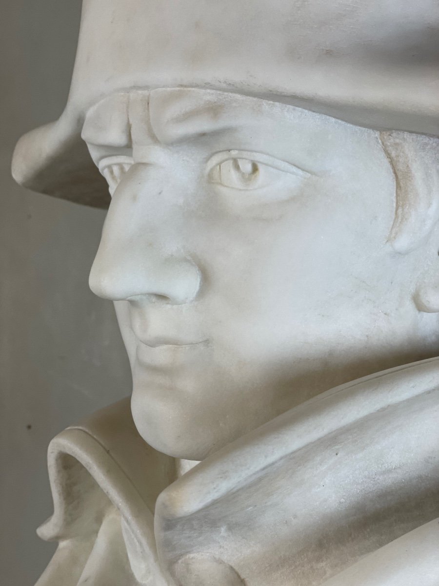 Napoleon I, Carrara Marble Bust, XIXth Century-photo-4