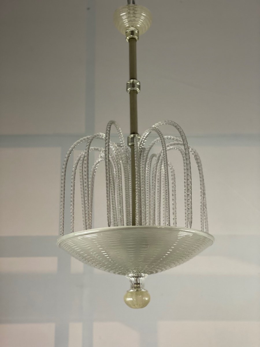 Venetian Fountain Chandelier In Murano Glass Circa 1940-photo-4