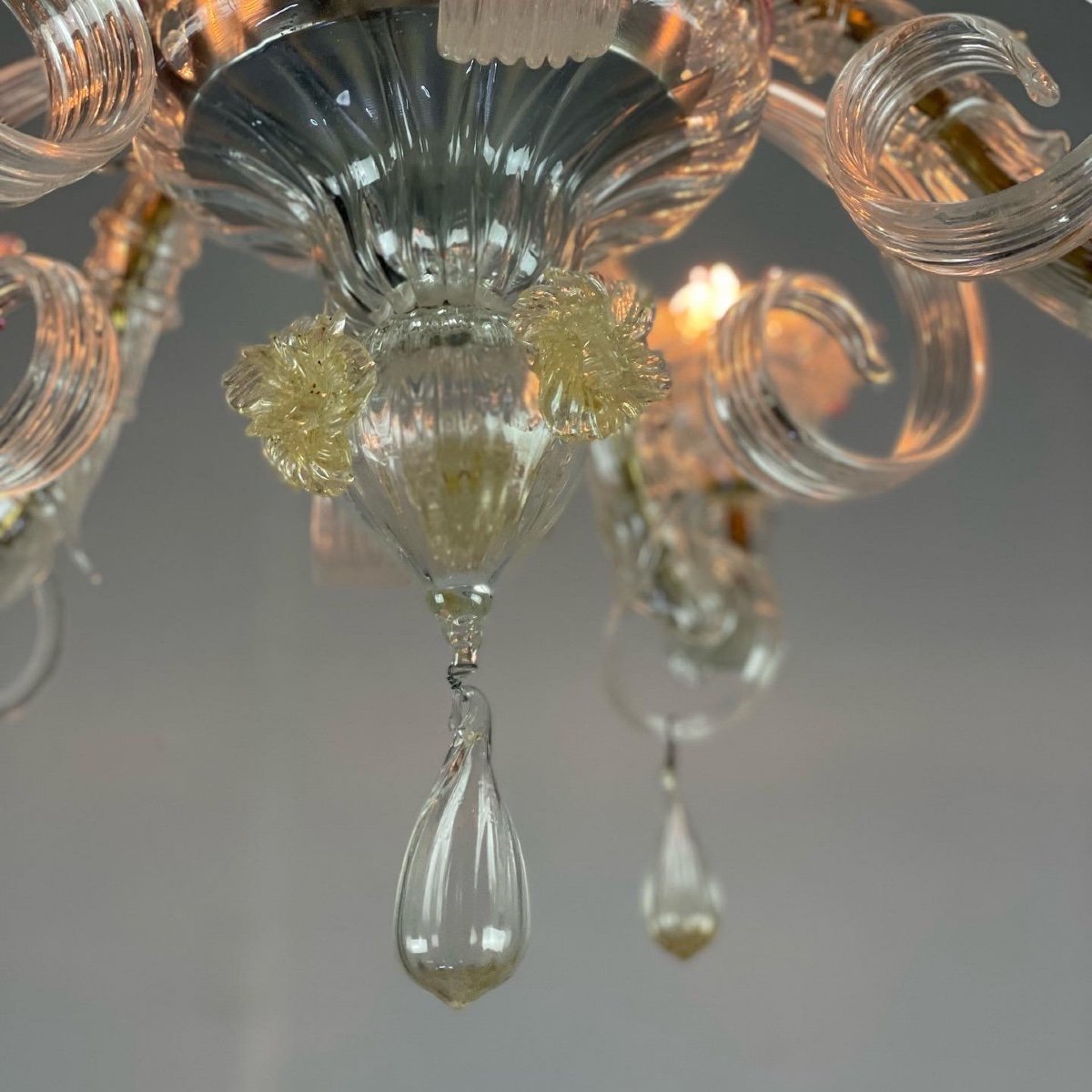 Rezzonico Chandelier In Murano Glass, 6 Arms Of Light, Venice-photo-1