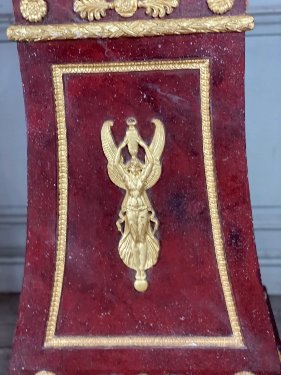 Pair Of Plaster Pedestals In Imitation Of Porphyry And Gilt Bronze Circa 1980-photo-1