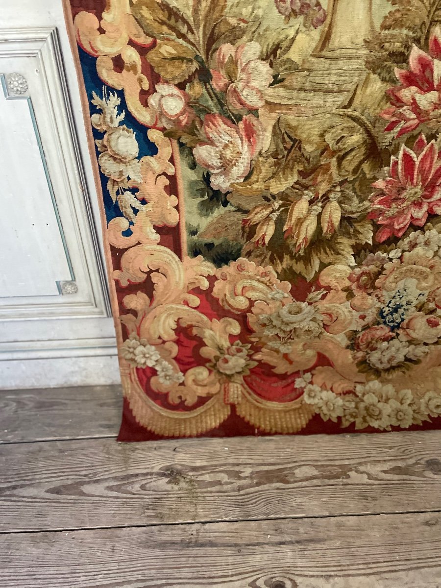 Tapisserie, Urne Fleurie, Aubusson Fin XVIIIème Siècle -photo-3