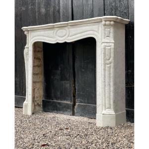 Louis XV Style Fireplace In Carrara Marble