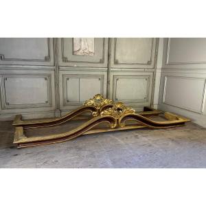 Pair Of Curtain Covers  In Carved Gilded And Painted Wood Italy Circa 1880