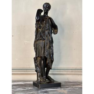 Diane  De Gabies, Bronze Patine Noire D’après L’antique 
