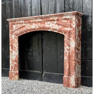 Louis XIV Style Fireplace In Red Marble From Languedoc Circa 1880