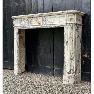 Louis XVI Style Fireplace In Violet Breccia Marble Circa 1880