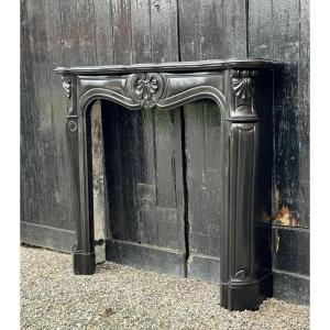 Louis XV Style Fireplace In Belgian Black Marble Circa 1880