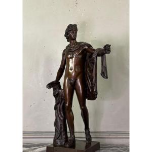 Apollon du Belvédère, bronze d’après l’antique, cachet du fondeur, Jaboeuf et Rouard, Paris 