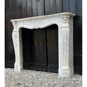 Louis XV Style Arabescato Carrara Marble Mantel, Circa 1880