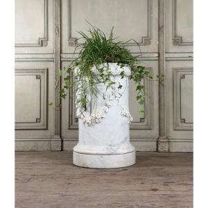 Jardinière en marbre de Carrare de style Louis XVI, vers 1880