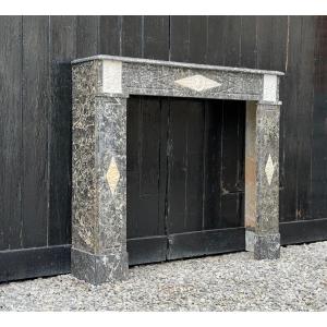 Directoire Mantel In Grey Sainte-anne Marble, Early 19th Century