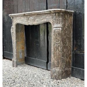 Louis XV-style Stinkal Marble Fireplace, Circa 1880