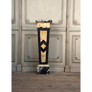Gaine en marbre grand antique, onyx et gris saint Anne vers 1880 