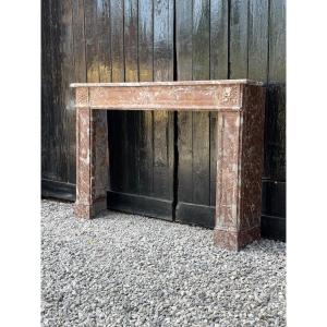 Louis XVI-style Fireplace Made Of Red Rance Marble, Late 18th Century