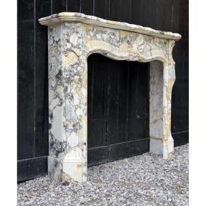 Louis XV-style Fireplace In Violet Breccia Marble, Circa 1880