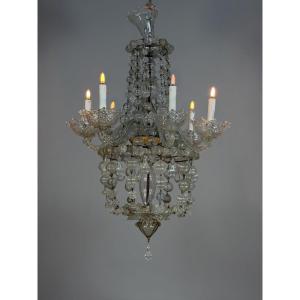 Murano Sac De Perles Glass Chandelier, Venice, Circa 1900