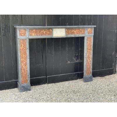 Turquin Blue Marble Fireplace, Alep Brecchia And White Statuary