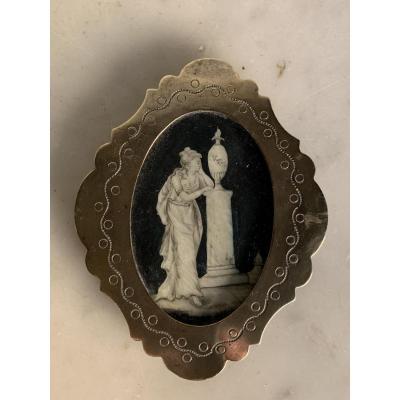 Miniature On Ivory, Oval Frame Brass