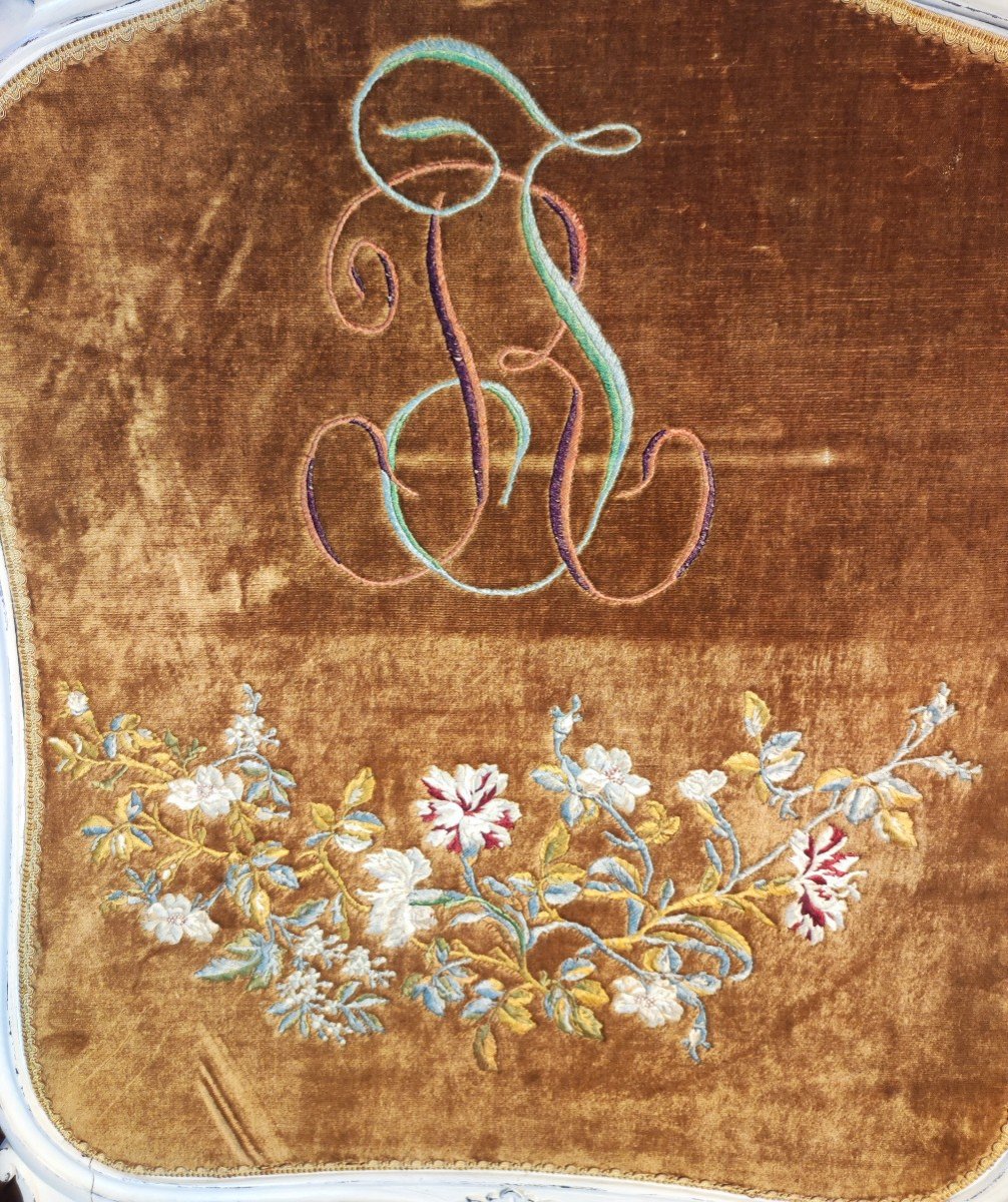 Fireplace Screen In Tapestry And Rechampie Wood 19th Century-photo-2