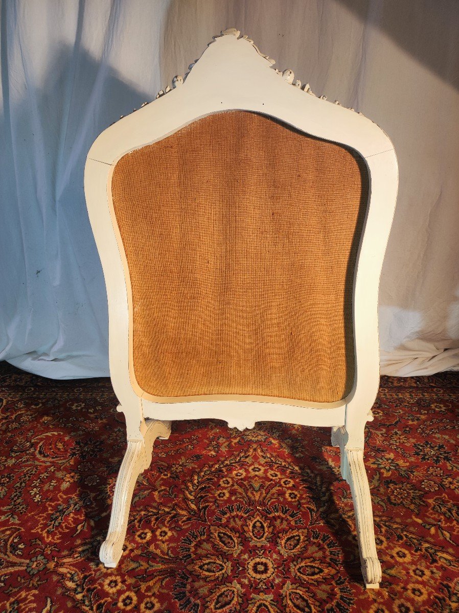 Fireplace Screen In Tapestry And Rechampie Wood 19th Century-photo-4