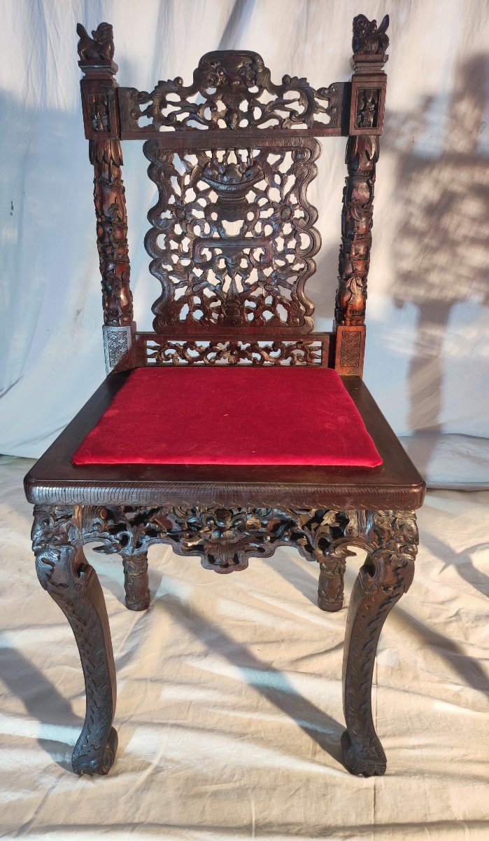 Chinese Armchair With Decors Of European Influence 19 Centuries-photo-1