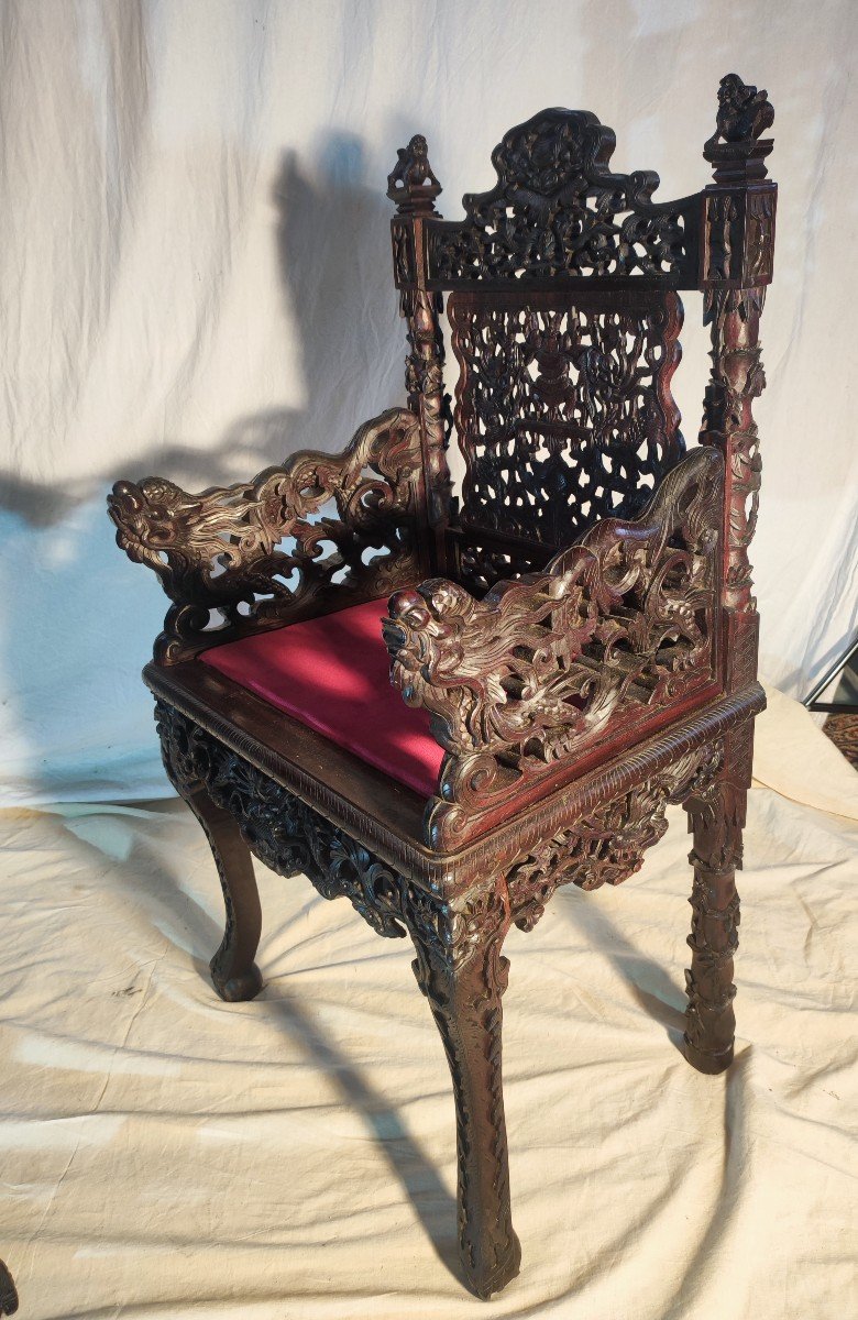 Chinese Armchair With Decors Of European Influence 19 Centuries-photo-2