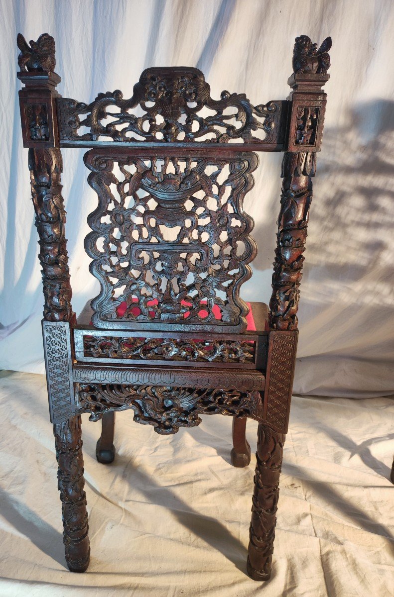 Chinese Armchair With Decors Of European Influence 19 Centuries-photo-3