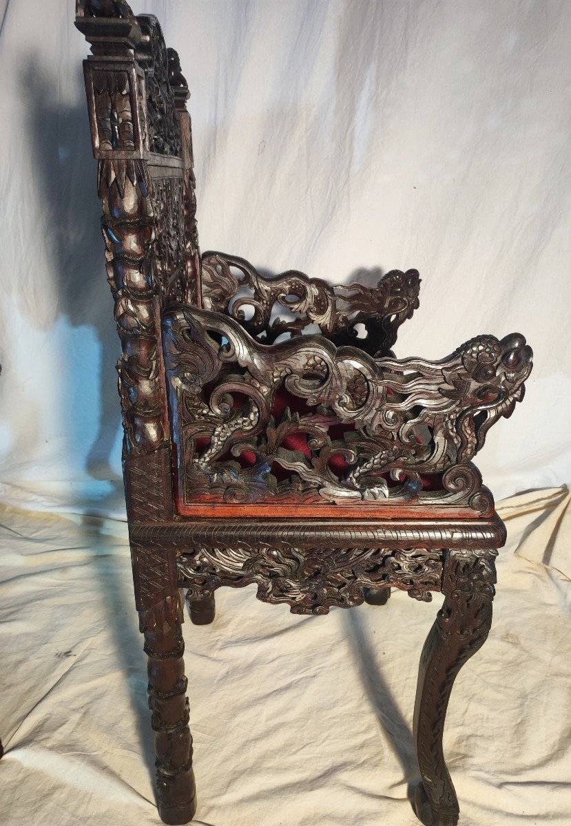 Chinese Armchair With Decors Of European Influence 19 Centuries-photo-4