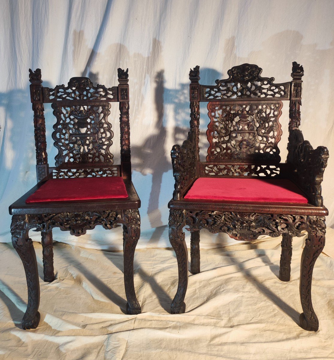 Chinese Armchair With Decors Of European Influence 19 Centuries
