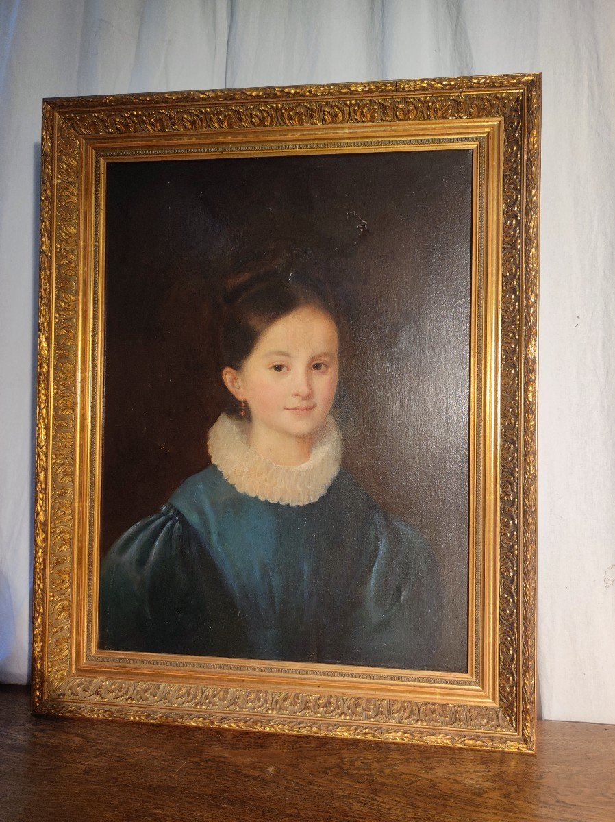 Portrait de jeune femme   à la collerette 
