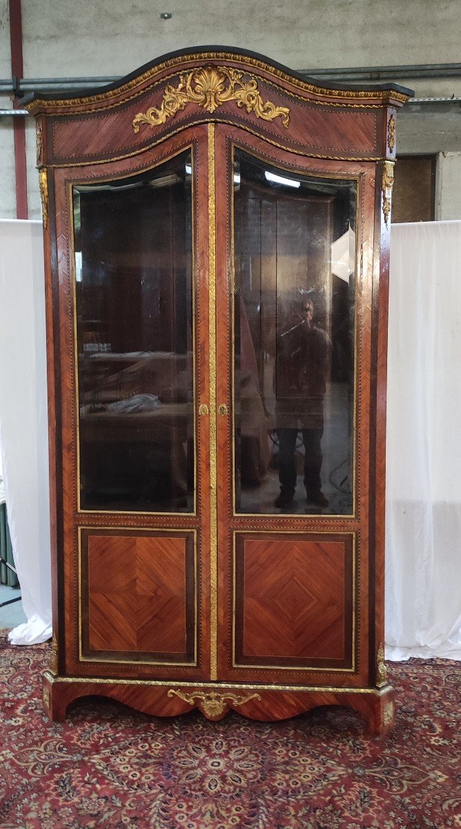 Rosewood And Rosewood Bookcase, Louis XVI Style - Early 19th Century-photo-2