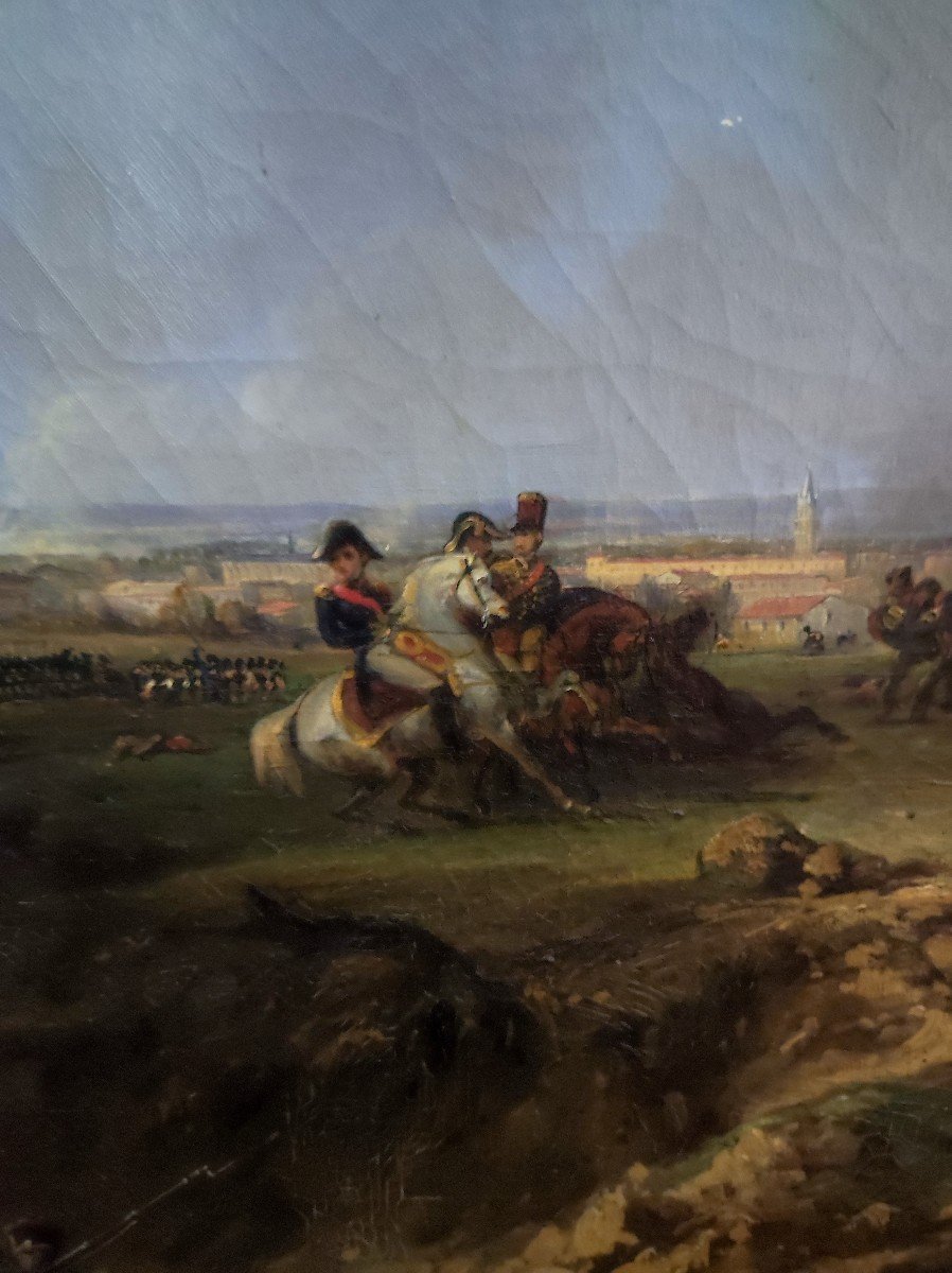 très grand Tableau  de la  Bataille De  Waterloo  "Jean-Charles LANGLOIS"-photo-1
