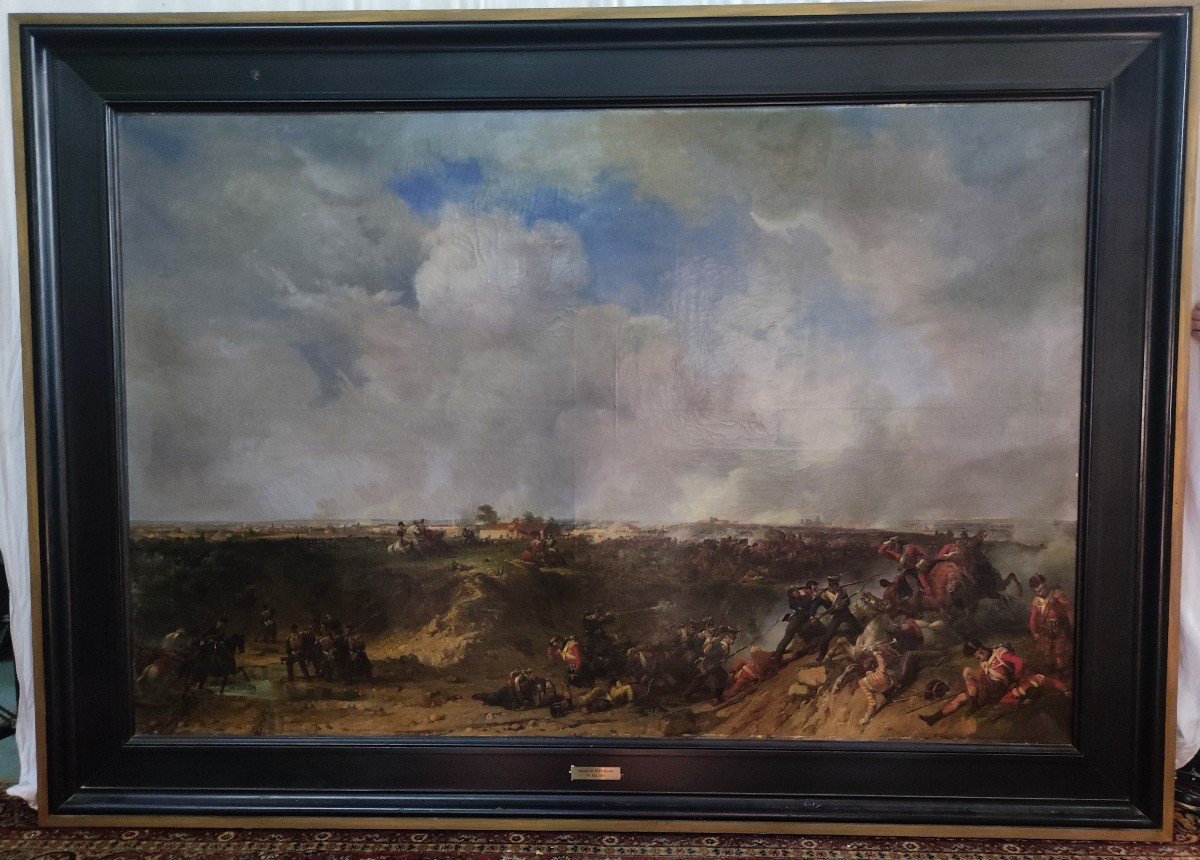très grand Tableau  de la  Bataille De  Waterloo  "Jean-Charles LANGLOIS"-photo-5