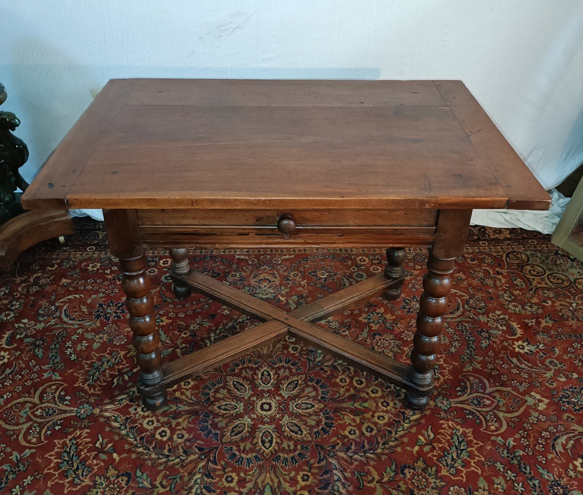 Table Louis XIII Carved Walnut Twisted Feet Haute Epoque XVIIth Century-photo-4