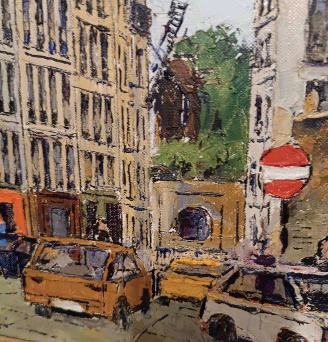 Roland Hamon (1909- 1987) Paris Animation View Of Montmartre And Moulin De La Galette-photo-2