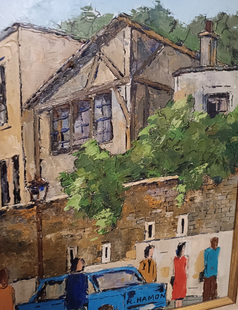 Roland Hamon (1909- 1987) Paris Animation Vue De Montmartre Et Moulin De La Galette -photo-3