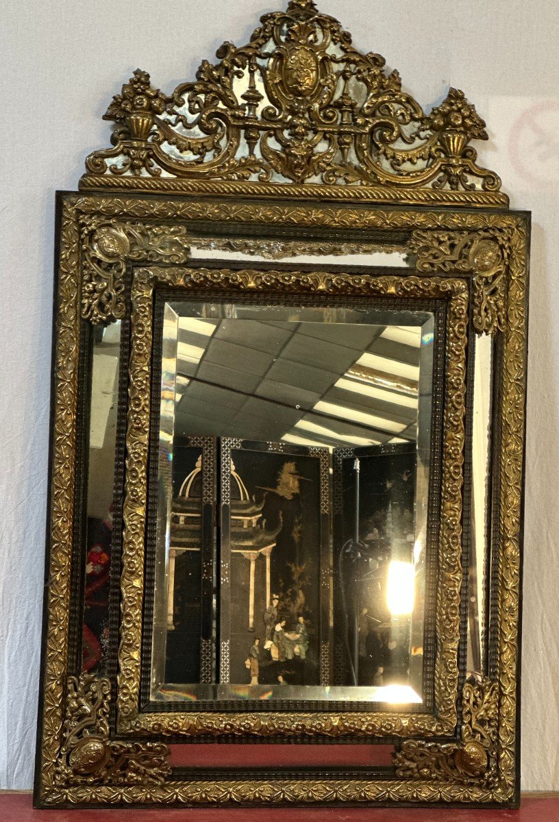 Importante Miroir   Parcloses  XIX  siècle-photo-4