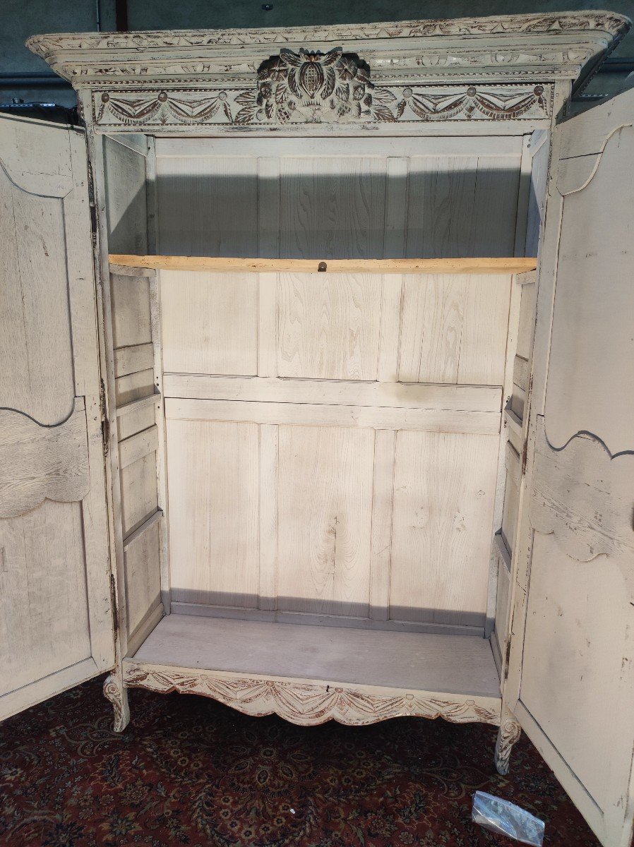 Armoire De Mariage Rechampie  XVIIIe Siècle-photo-4
