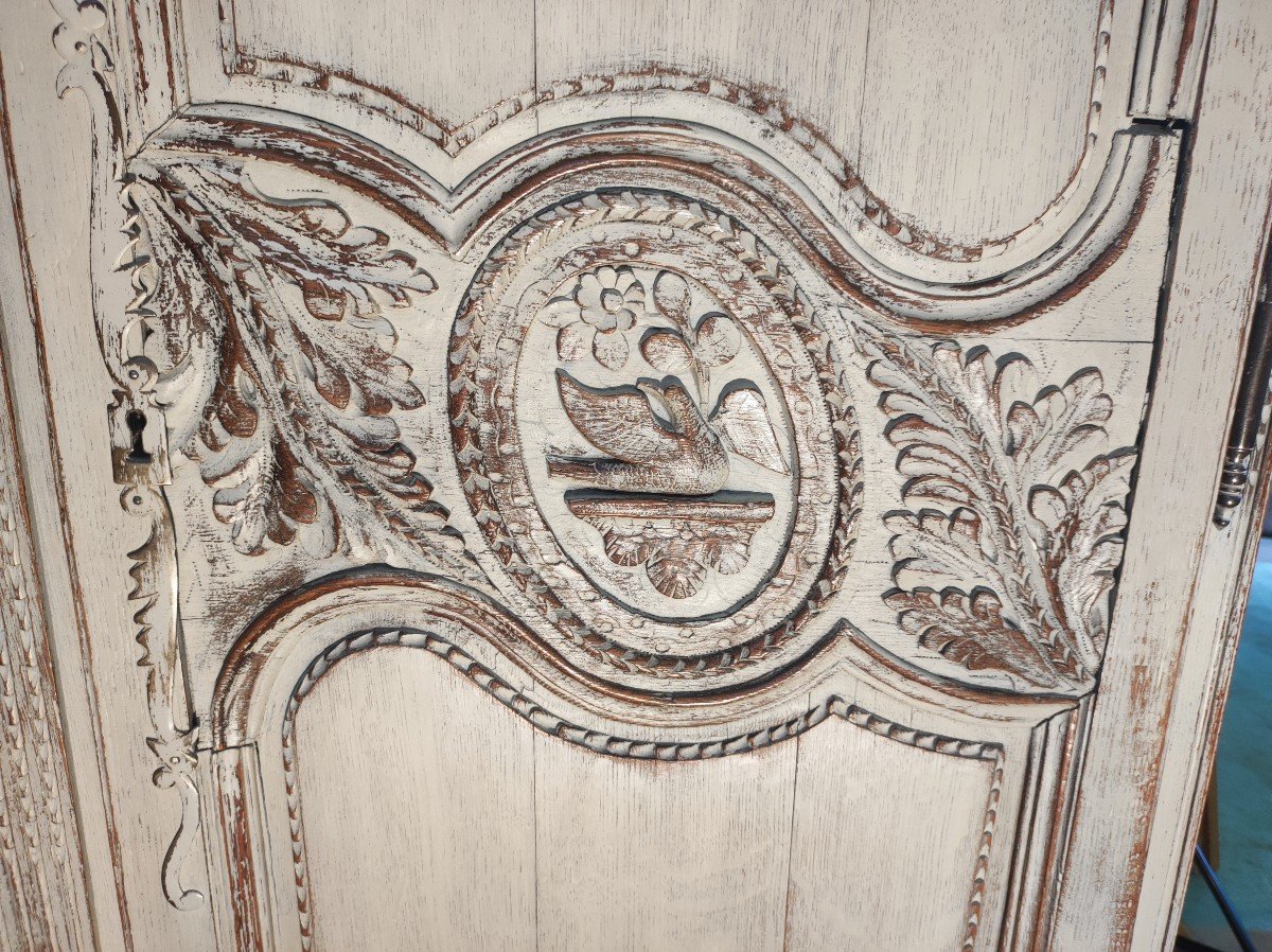 Armoire De Mariage Rechampie  XVIIIe Siècle-photo-1