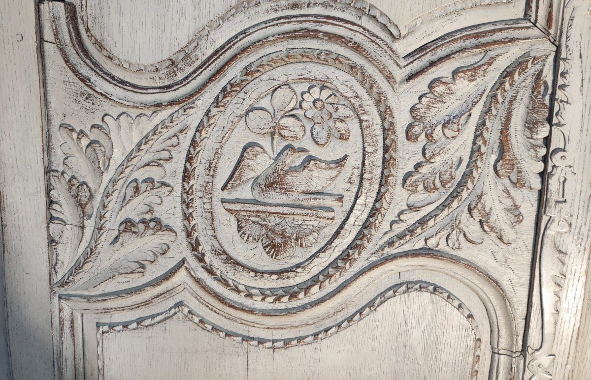 Armoire De Mariage Rechampie  XVIIIe Siècle-photo-2